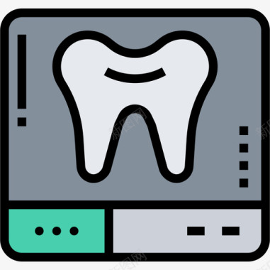 解剖学牙科26线颜色图标图标