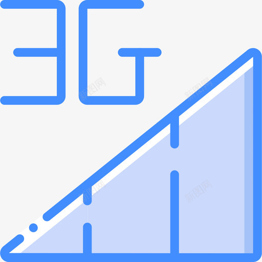 3g移动接口4蓝色图标svg_新图网 https://ixintu.com 3g 接口 移动 蓝色