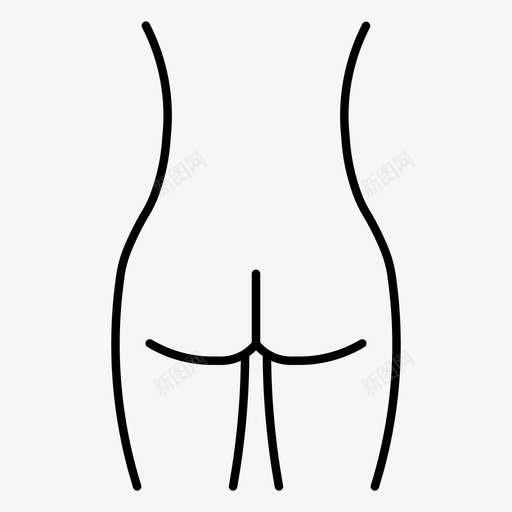 臀部人体部位图标svg_新图网 https://ixintu.com 人体 臀部 部位
