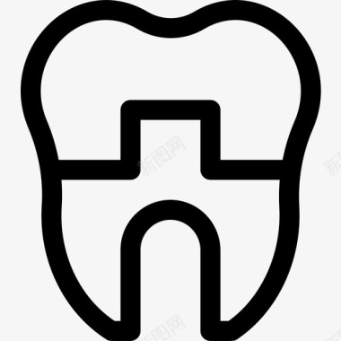 牙冠牙医45线性图标图标
