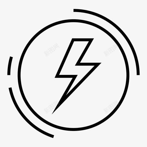 能源电闪光图标svg_新图网 https://ixintu.com 生态线图标 电 电力 能源 闪光 闪电