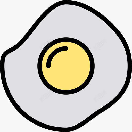 煎蛋食物116线颜色图标svg_新图网 https://ixintu.com 煎蛋 颜色 食物