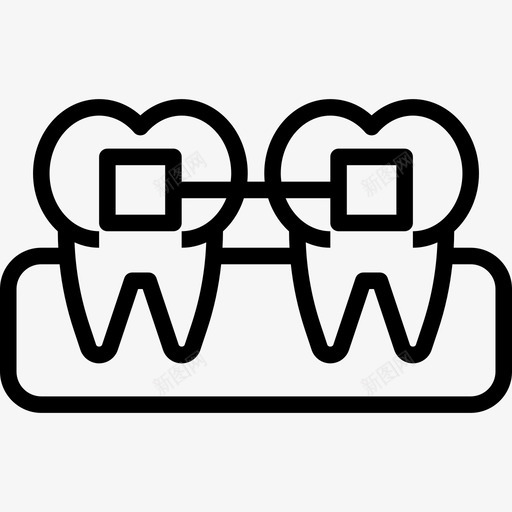 牙套牙科护理20线性图标svg_新图网 https://ixintu.com 护理 牙套 牙科 线性