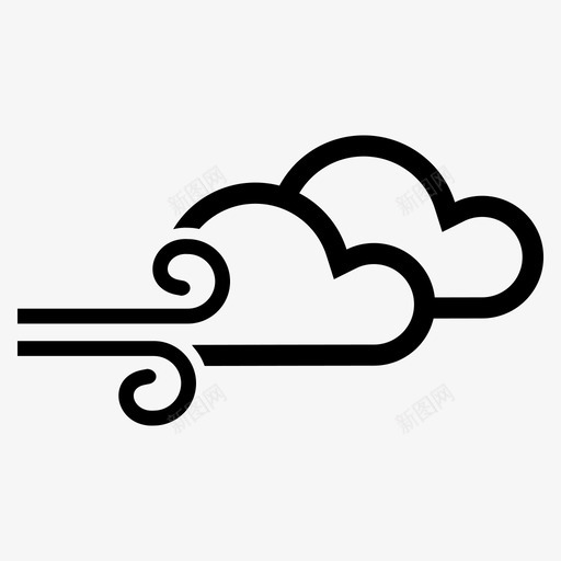 云和阵风插图天气图标svg_新图网 https://ixintu.com 云和 图标 天气 天气图 插图 阵风
