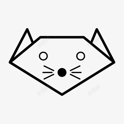折纸猫动物折纸图标svg_新图网 https://ixintu.com 动物 折纸