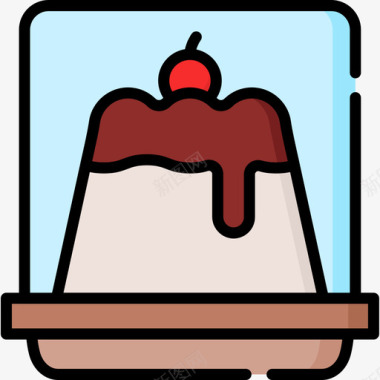 甜点送餐44线性颜色图标图标