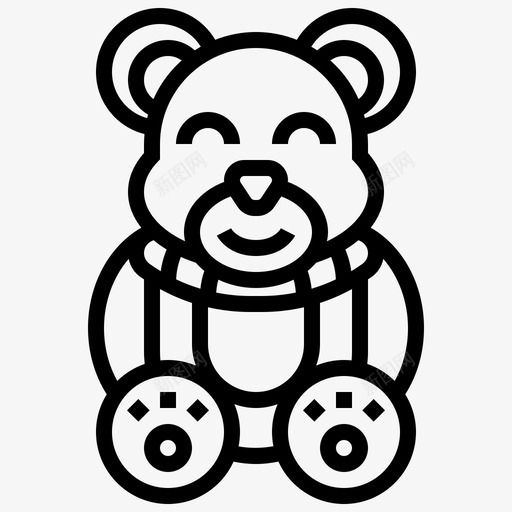 洋娃娃熊礼物图标svg_新图网 https://ixintu.com 毛绒玩具 洋娃娃 熊 生日派对 礼物