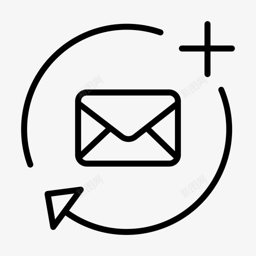 电子邮件添加业务图标svg_新图网 https://ixintu.com 业务 添加 电子邮件