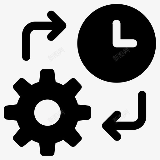 时间管理效率优化图标svg_新图网 https://ixintu.com 优化 性能 效率 时钟 时间管理 生产力