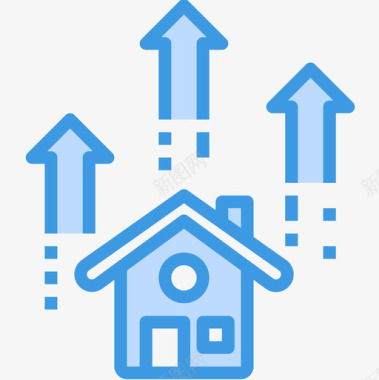 增长房地产145蓝色图标图标