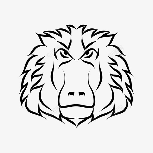狒狒吉祥物动物吉祥物草食动物图标svg_新图网 https://ixintu.com 动物 吉祥物 图标 狒狒 线图 草食动物 野生动物