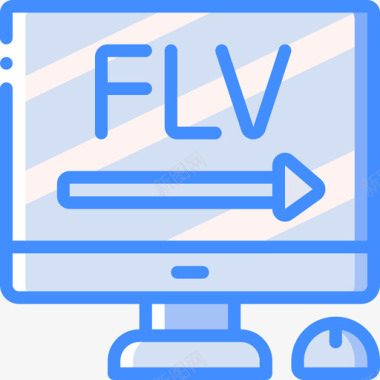Flv视频制作7蓝色图标图标