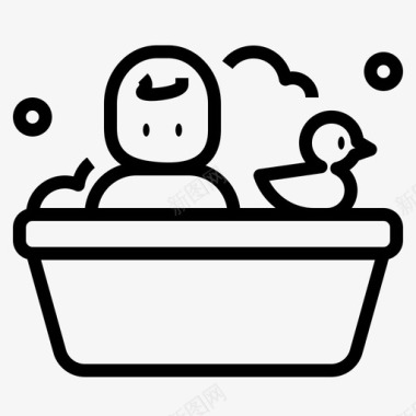 婴儿淋浴浴缸图标图标