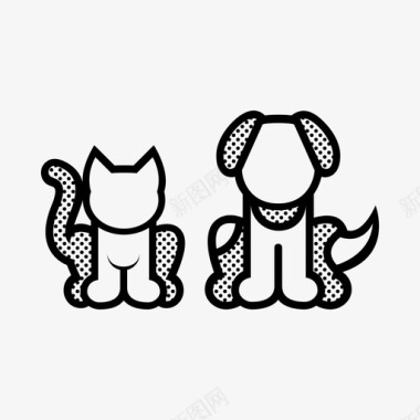 猫和狗家庭宠物图标图标