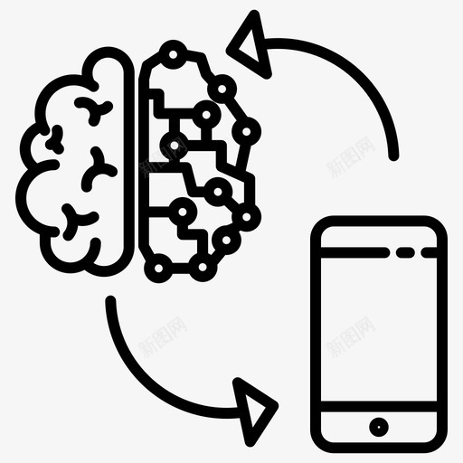 手机人工智能同步图标svg_新图网 https://ixintu.com 人工智能 同步 手机 技术