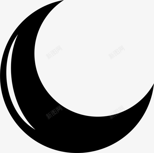 月亮新月半月图标svg_新图网 https://ixintu.com 半月 夜晚 新月 月亮 月相