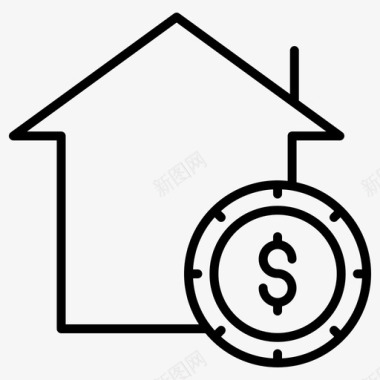 美元房子投资图标图标