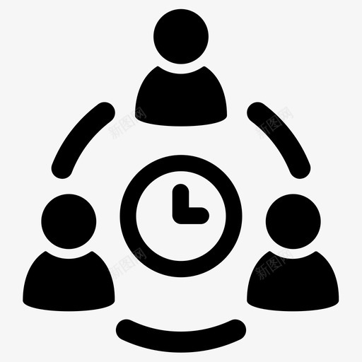 会议约会小组图标svg_新图网 https://ixintu.com 会议 小组 时钟 时间 时间管理 约会