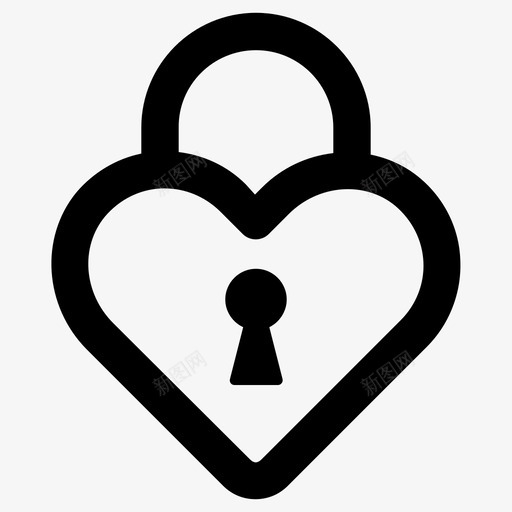 爱心钥匙图标svg_新图网 https://ixintu.com 密码 心 爱 钥匙 锁