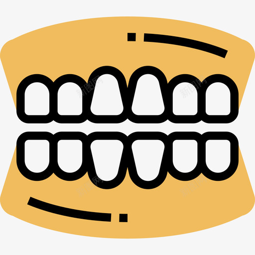 牙科牙科27黄色阴影图标svg_新图网 https://ixintu.com 牙科 阴影 黄色