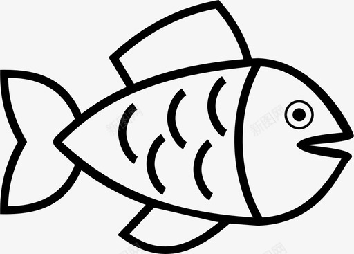 鱼类动物食品图标图标