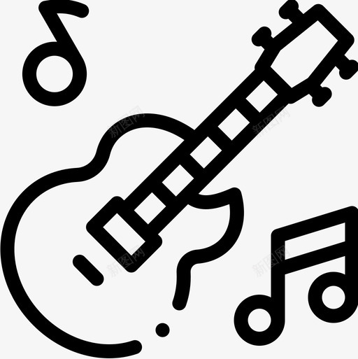吉他音乐节37线性图标svg_新图网 https://ixintu.com 吉他 线性 音乐节