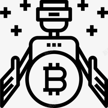 机器人Cryptocurrency57线性图标图标