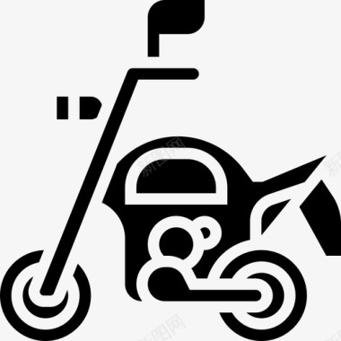 摩托车运输和车辆2字形图标图标