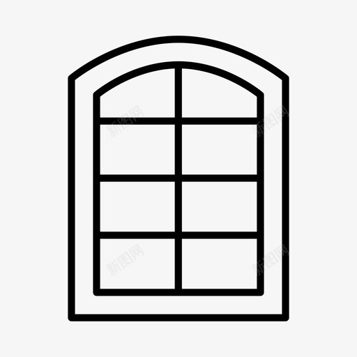 半拱窗建筑房屋图标svg_新图网 https://ixintu.com 半拱窗 室内 建筑 房屋 窗户