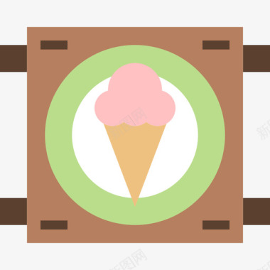 食品和餐厅冰淇淋22平的图标图标