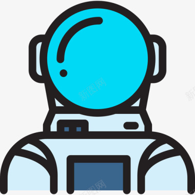 宇航员未来科技12线性颜色图标图标