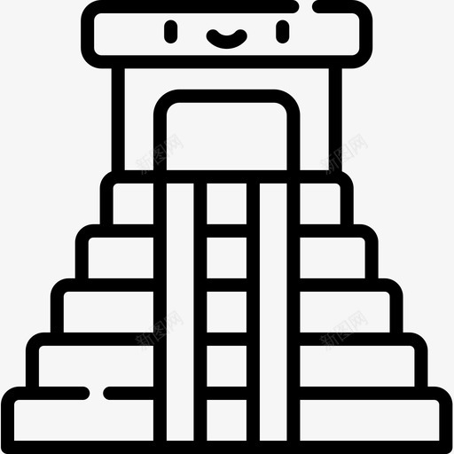 玛雅金字塔墨西哥24直线图标svg_新图网 https://ixintu.com 墨西哥 玛雅 直线 金字塔