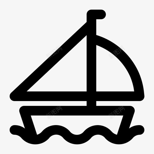 船游船帆船图标svg_新图网 https://ixintu.com 交通 图标 城市 帆船 海洋 游船 轮廓