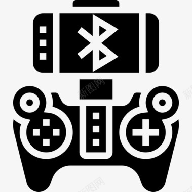 蓝牙视频游戏12字形图标图标