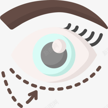 眼睛整形手术23扁平图标图标