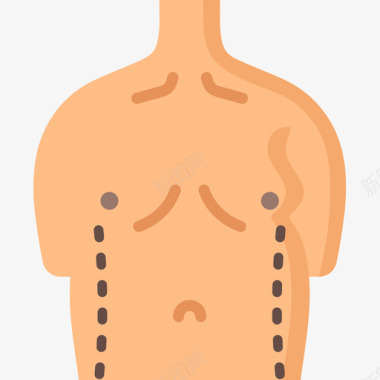 腹部整形手术23扁平图标图标