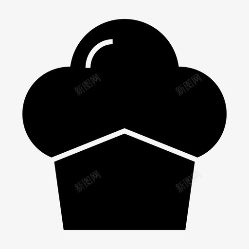 纸杯蛋糕黑面包店图标svg_新图网 https://ixintu.com 纸杯 蛋糕 面包店 黑面包