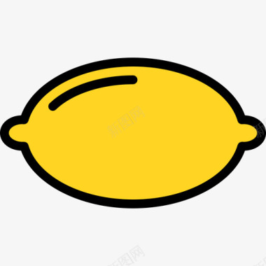 柠檬食品116线性颜色图标图标