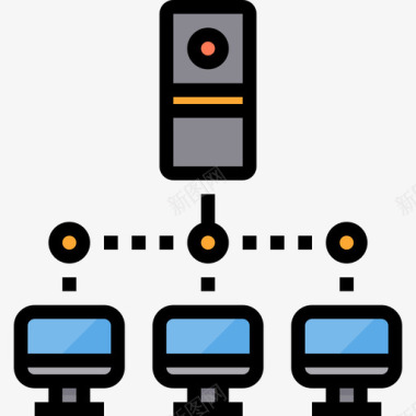 服务器计算机网络4线颜色图标图标