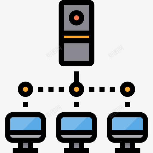 服务器计算机网络4线颜色图标svg_新图网 https://ixintu.com 服务器 线颜色 计算机网络4