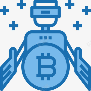 机器人加密货币56蓝色图标图标