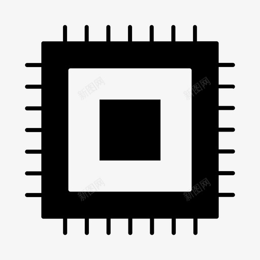 微芯片硬件处理器图标svg_新图网 https://ixintu.com 创新 处理器 技术 硬件 芯片