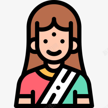 女印度25岁直系肤色图标图标