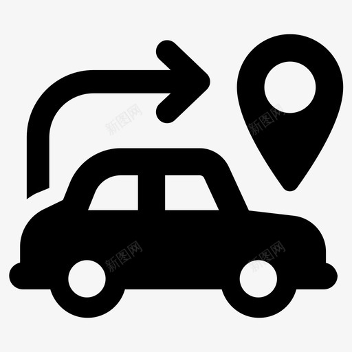 导航汽车目的地图标svg_新图网 https://ixintu.com gps 导航 汽车 目的地 路线