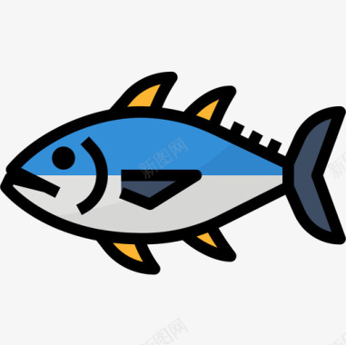 金枪鱼健康食品31原色图标图标