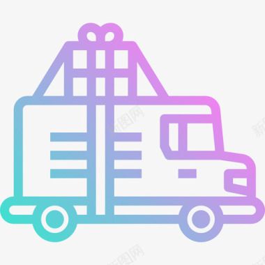 送货车数字商务5梯度图标图标