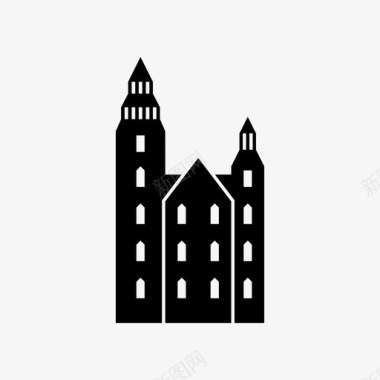 罗森堡城堡建筑城市图标图标