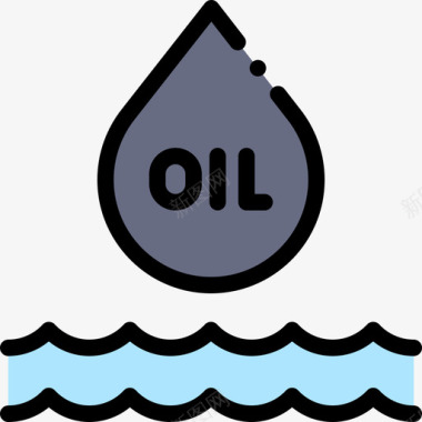 油污染9线性颜色图标图标