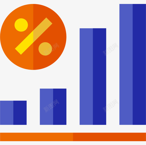 柱状图营销128扁平图标svg_新图网 https://ixintu.com 扁平 柱状 营销