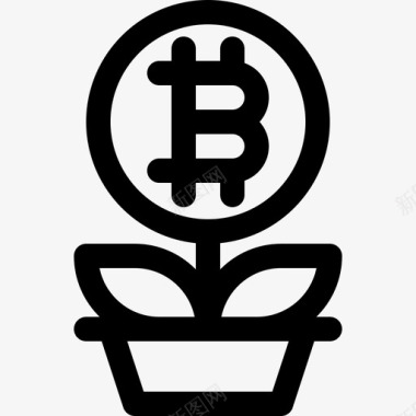 银行加密货币66线性图标图标